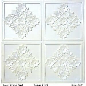 White Pearl Ceiling Tile Design 129
