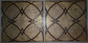 Faux Antique Gold Plastic ceiling Tile Design 147