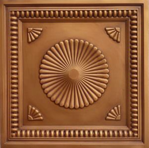Faux Antique Gold Vinyl Cupola Ceiling Tile Design VC 4