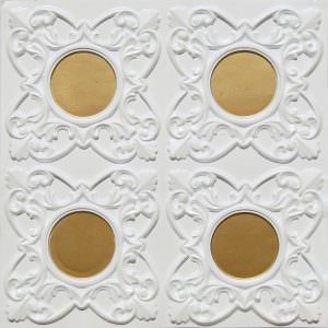 White Pearl Faux Gold Ceiling Tile Design 133