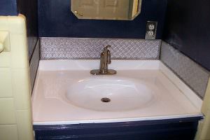 Faux Silver Bathroom Wall Covering Backsplash Design WC 20