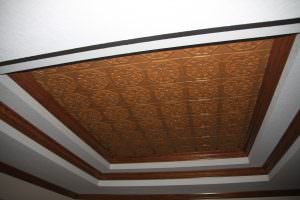 Faux Teakwood Plastic Ceiling Tile Design 108