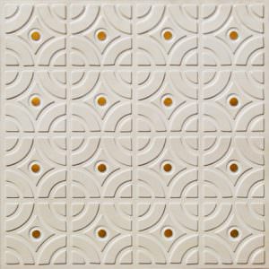 White Pearl Faux Gold Design 113 Ceiling Tile