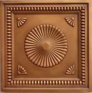 Faux Antique Gold Plastic Ceiling Tile VC 4