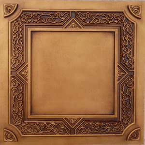 Faux Antique Gold Drop-in Grid Ceiling Tile Design 304