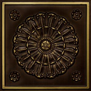 Faux Antique Brass Suspended Grid Ceiling Tile Design 151