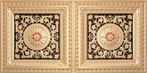 Faux Gold Black Red Design 8223 Ceiling Tile