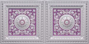 White Matt Purple Design 8223 Ceiling Tile