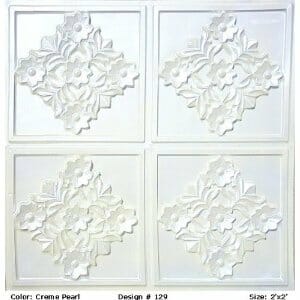 White Pearl Ceiling Tile Design 129