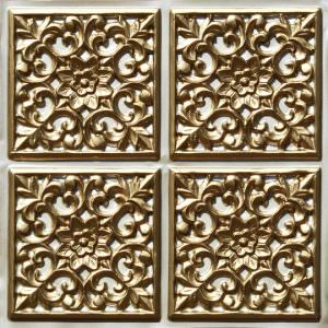 White Pearl Faux Gold Design 109 Ceiling Tile