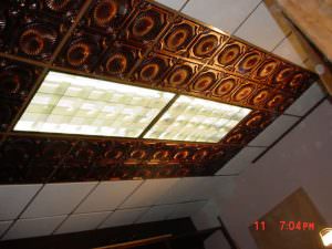 Faux Antique Copper Grid ceiling Tile Design 106