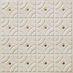 White Pearl Faux Gold Design 113 Ceiling Tile