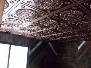 Faux Antique Copper Plastic Ceiling Tile Design 151